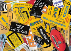 Fitas e etiquetas vulcanizáveis